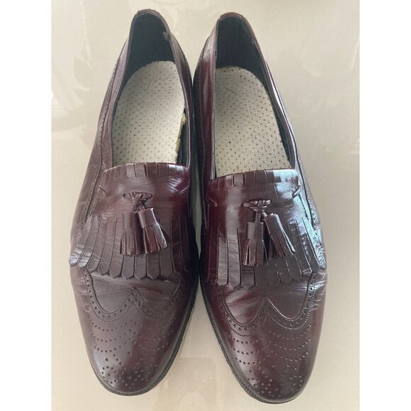 Florsheim Wingtip Tassel Slip On Sorrento Wine Loafers Mens Size 11 D #33501 - Picture 1 of 16